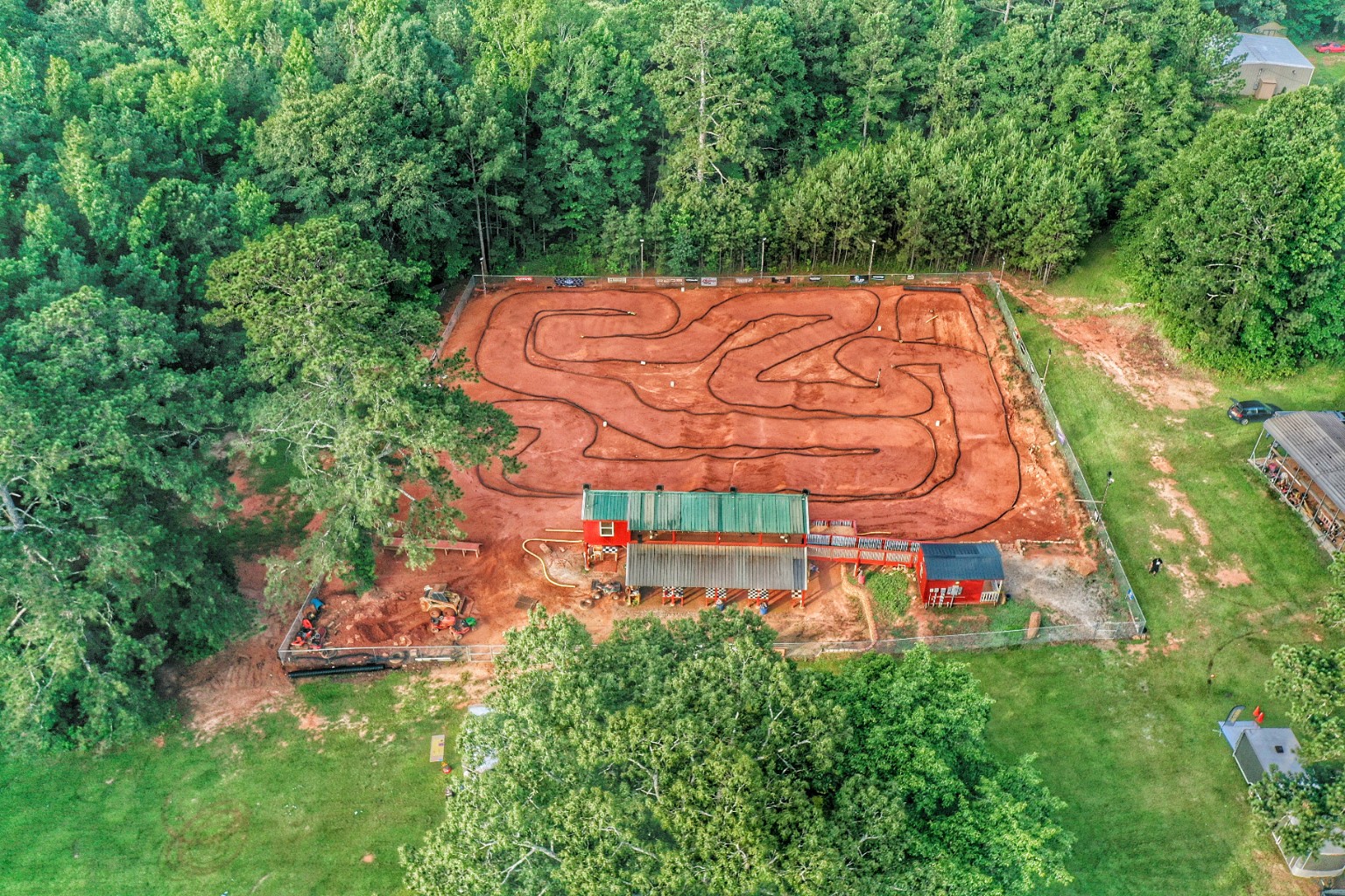 Aerial view of an RC track